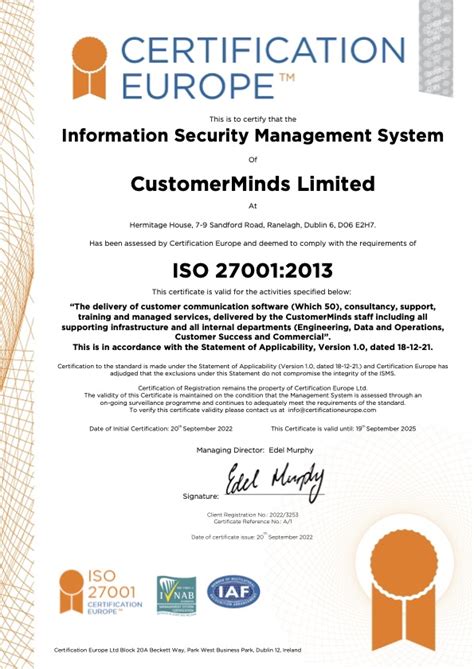 ISO 27001 Certification | CustomerMinds 