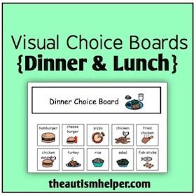 Visual Choice Boards Lunch Dinner The Autism Helper