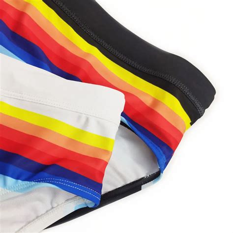 Gay Swim Briefs UXH Bold Stripe Swim Briefs