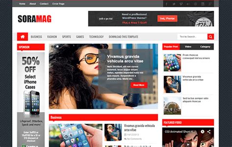 Sora Mag Blogger Template | High Quality Free Blogger Templates