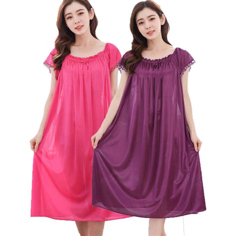 SALES Loveena Satin Plus Size Pyjamas Sleepwear Lingerie Dress L Colours Shopee