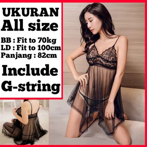 Jual Lingeries Lingerie Lingery Linjeri Sexy Baju Tidur All Size Hitam Kab Bekasi