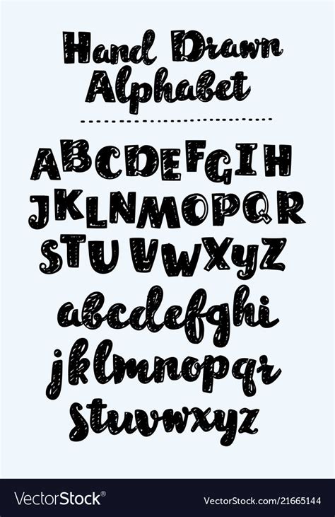 Hand Drawn Sketch Alphabet Royalty Free Vector Image