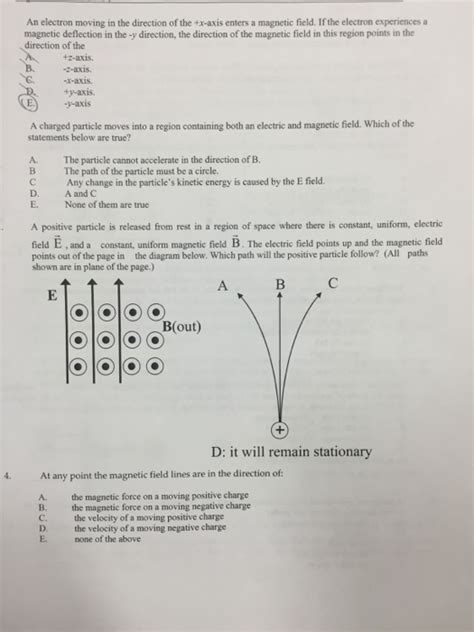 Solved An Electron Moving In The Direction Of The X Axis