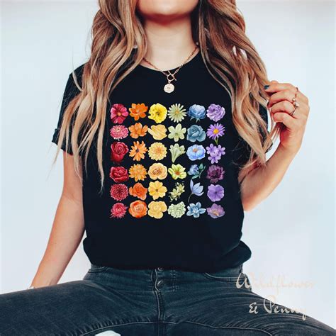 Floral Pride Shirt Subtle Lgbtqia Pride Floral Lesbian Pride Wildflower Pride Tee Cute