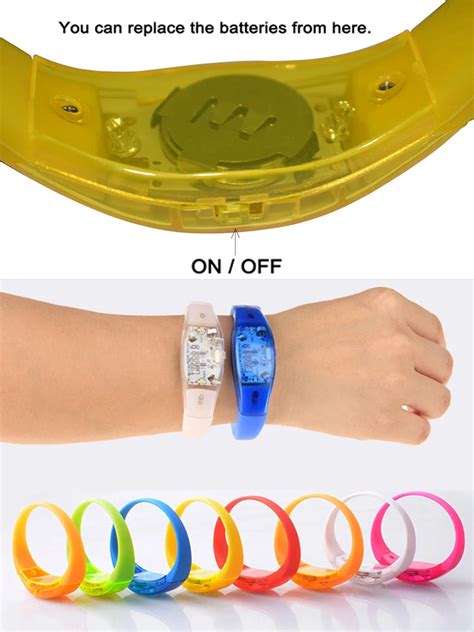 Sound Control Led Flashing Voice Bracelets Colored Bracelet En Silicone