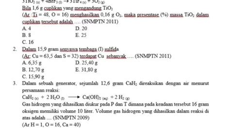 Soal Dan Pembahasan Stoikiometri MateriKimia