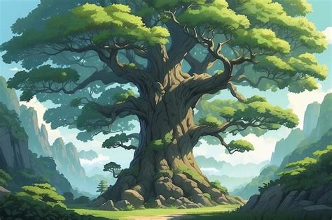Premium Photo Anime Tree Illustration
