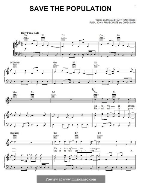 Save The Population Red Hot Chili Peppers Von Flea A Kiedis C Smith J Frusciante Auf