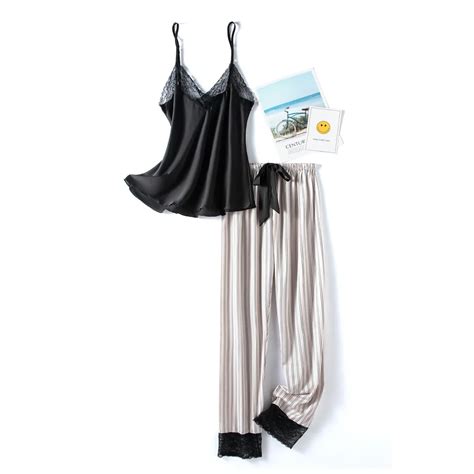 Pcs Sleep Set Intimate Lingerie Novelty Nightwear Brown Summer New Sexy Pajamas Suit Women Lace