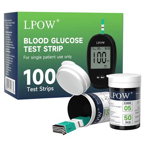 LPOW Home Check Instant Blood Sugar Test Strips - 100 Count, For LPOW ...