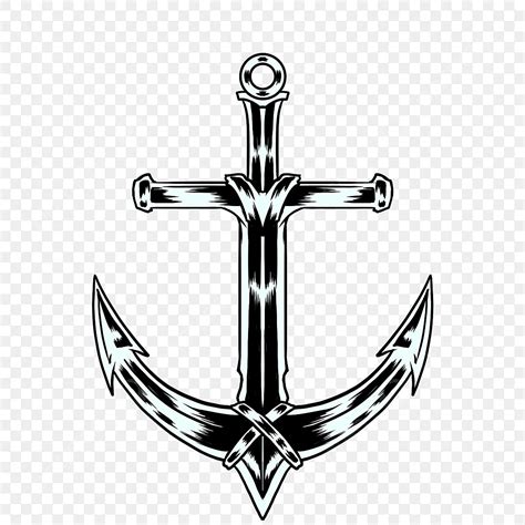 Anchor Tattoo Clipart Png Images Monotone Vintage Decorative Anchor