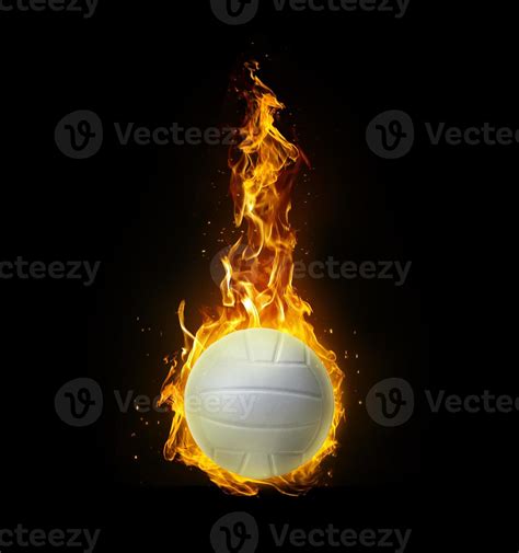 Volleyball. on fire on black background 10724954 Stock Photo at Vecteezy