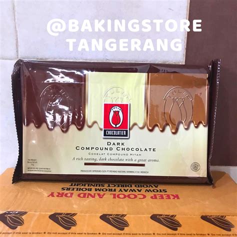 Jual Tulip Dark Compound Chocolate 1KG Cokelat Dark Batang Tulip 1 Kg