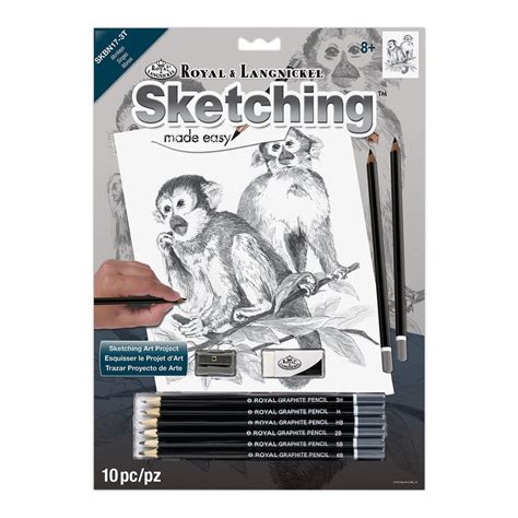 SKBN17 | Sketching Made Easy™ Monkeys 10pc 8.75" x 11.75" Sketching Art Project | Michaels