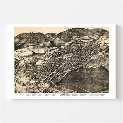 Aspen Map 1893 Old Map of Aspen Colorado Art Vintage Print - Etsy