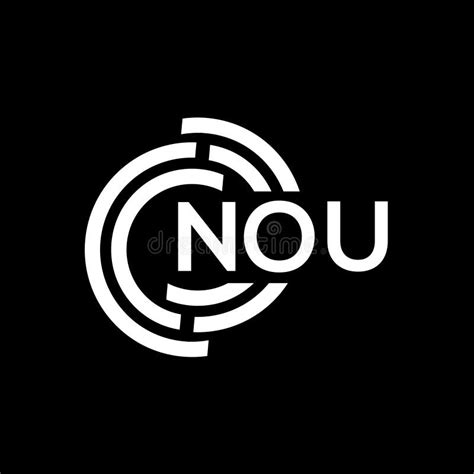 Nou Letter Logo Design On Black Backgroundnou Creative Initials Letter