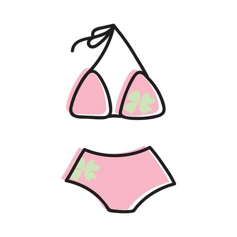 Ilustraci N De Dibujado A Mano De Vector De Verano Simple Lindo Traje De Ba O De Bikini Con