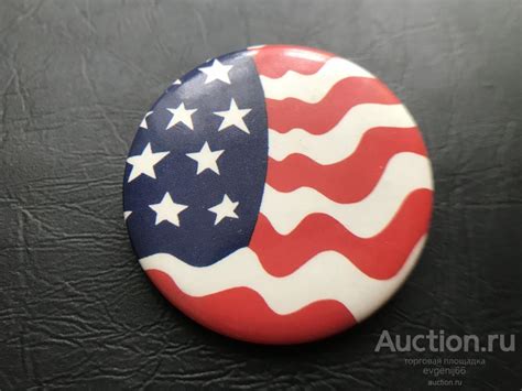 Знак значок АМЕРИКАНСКИЙ ФЛАГ США USA КРУГЛЫЙ. БОЛЬШОЙ. РЕДКИЙ RRR ...