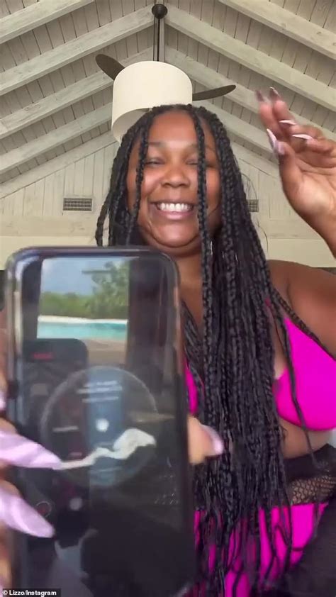 Lizzo Poses In Hot Pink Bikini And Fishnets As About Damn Time Hits Number One On Billboard