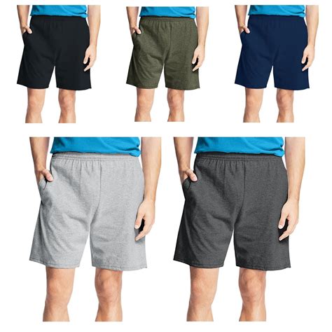 Hanes Mens Jersey Shorts Pockets Drawstring Ebay