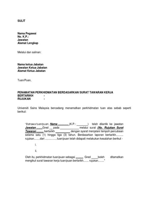 Contoh Surat Pembekal Penyediaan Surat Setuju Terima Pdf Download Riset