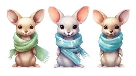 Premium AI Image Three Rabbits Wearing A Scarf That Says The Year Of