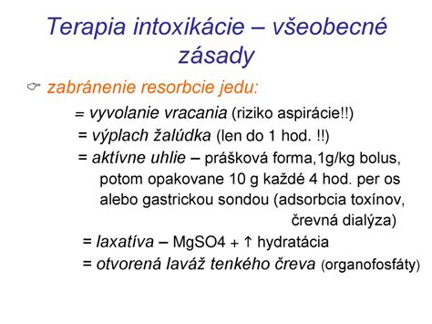 Intoxikácie, antidotná terapia - ppt stáhnout