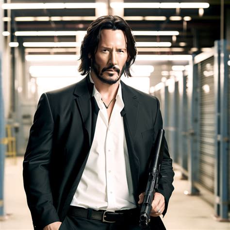 keanu reeves standing   heavily guarded facility
