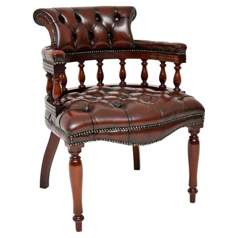 Antique Victorian Style Deep Buttoned Leather Armchair For Sale At 1stdibs