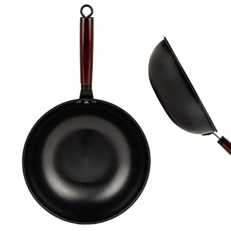 Patelnia Wok Ze Stali Węglowej Głęboka 30Cm Indukcja Gaz Non Stick