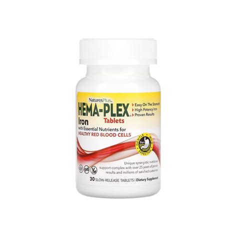 Залізо Nature's Plus Hema-Plex Tablet, 30 таблеток - купити в інтернет ...