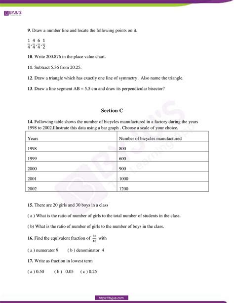 Download Cbse Class 6 Maths Sample Paper Set 4 Pdf