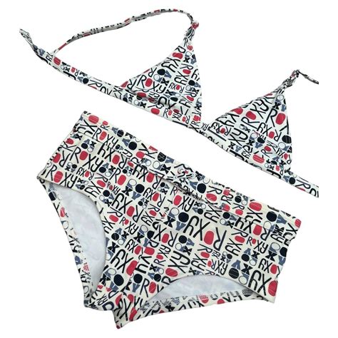 ROXY Spell Out Graphic Bikini Set Condition Depop