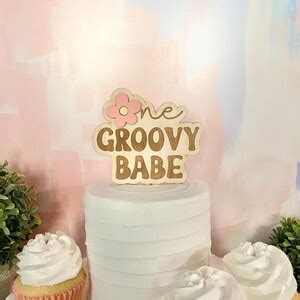One Groovy Babe Boho Cake Topper First Birthday Cake Topper Groovy Cake Topper Retro Daisy