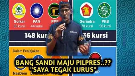 Sandiaga Uno Maju Pilpres Saya Tegak Lurus Youtube