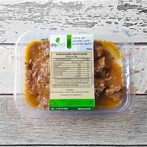 Carne De Panela Com Purê De Aipim Low Carb 350g DaÔci
