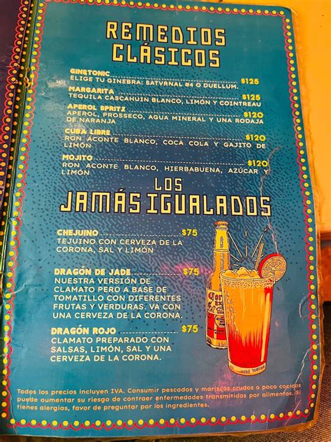 Carta Del Pub Y Bar El Habanero Negro Guadalajara L Pez Cotilla A