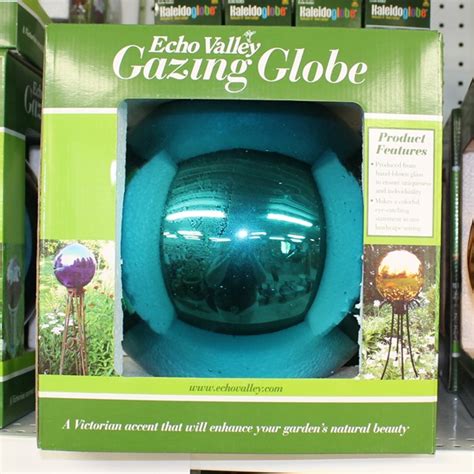 Teal Glass Gazing Globe 1 Concrete Garden Supply