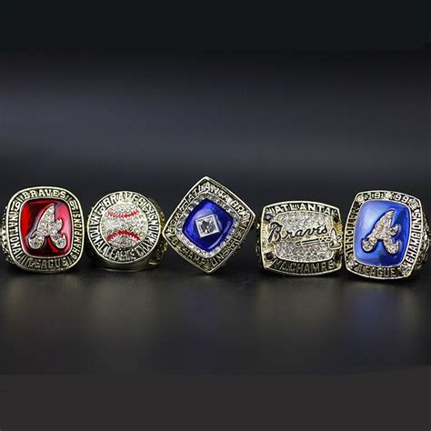 5 Atlanta Braves MLB World Series Championship Rings Set MVP Ring