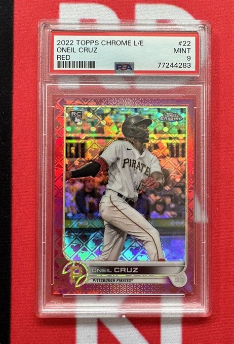 Oneil Cruz 2022 Topps Chrome Logofractor Edition 22 Red 5 PSA 9 Price