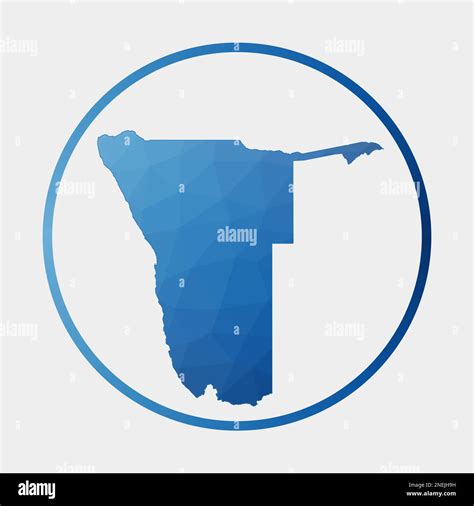 Namibia Icon Polygonal Map Of The Country In Gradient Ring Round Low