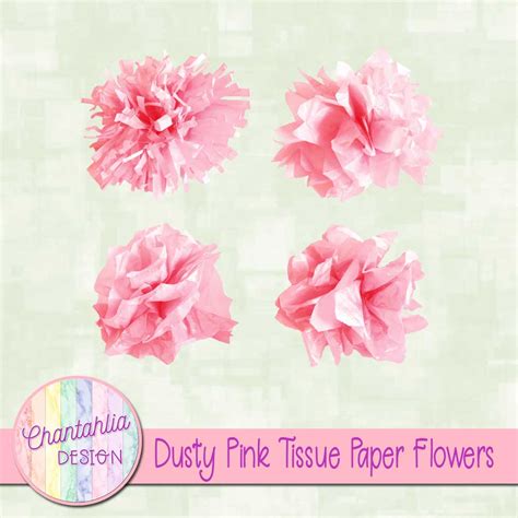 Free Tissue Paper Flowers Design Elements In Dusty Pink