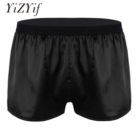 YiZYiF bóxer de satén brillante para hombre ropa interior Gay pantalones cortos de aspecto