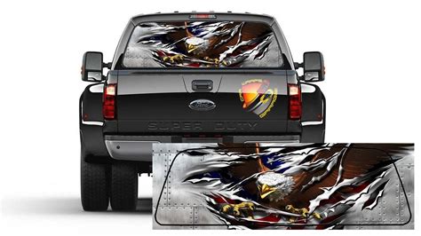 American Flag Tear Bald Eagle Rip Rear Window Perforated Graphic Decal