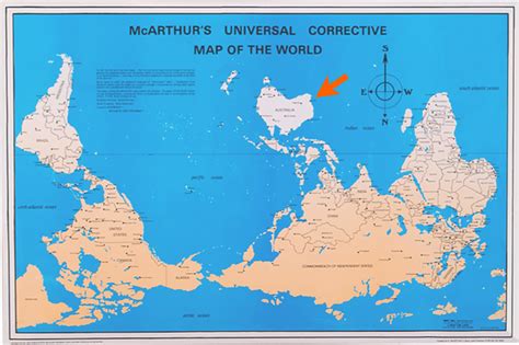 Down Under Map Of The World | Tourist Map Of English