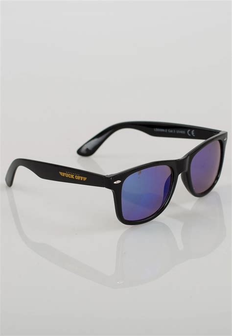 OUTLET Okulary Red Eyes Fuck Off Mono Czarno Niebieskie F Z MEMBRANA PL