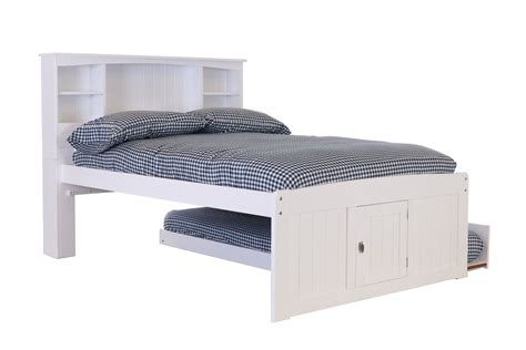 Full Bookcase Captains Bed in White — Discovery World Furniture
