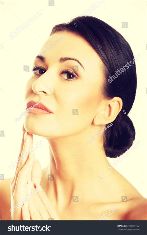 Portrait Beautiful Nude Woman Holding Hands Stock Photo Shutterstock