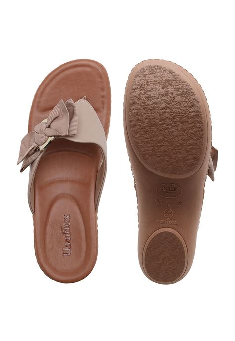 Tamanco Couro Usaflex Laço Nude Compre Agora Dafiti Brasil